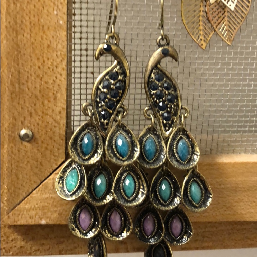 Peacock earrings